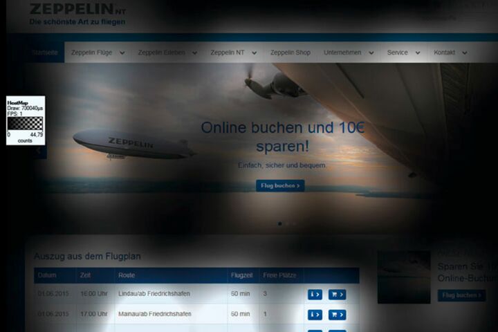 Geprüft: Usability-Test der Website für Deutsche Zeppelin-Reederei