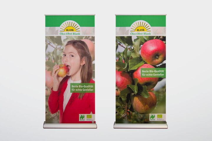 Plakate und RollUps für Öko-Obst Blank